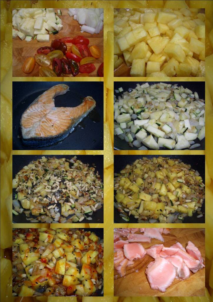 Calabacin Con Salmon y Piña