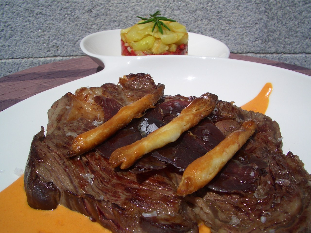 Entrecot con Cecina y Crema de Sobrasada – Entrecôte with Cured Beef and Sobrassada&nbsp;Cream
