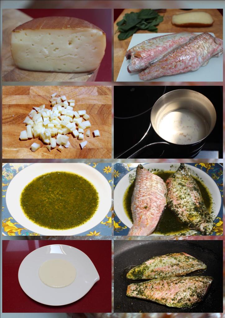 Salmonetes a la Menta con Crema de Pría