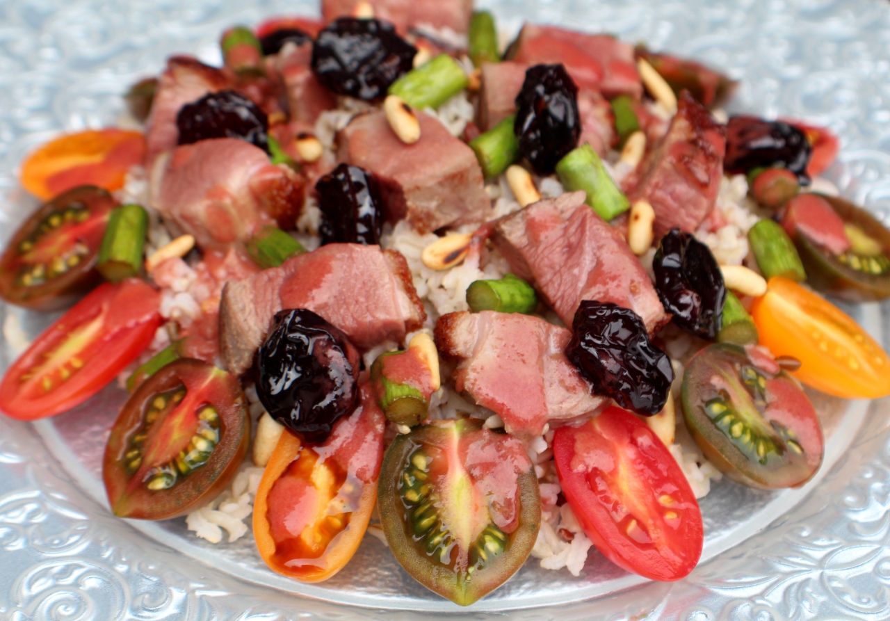 Ensalada de Arroz, Pato y Picotas
