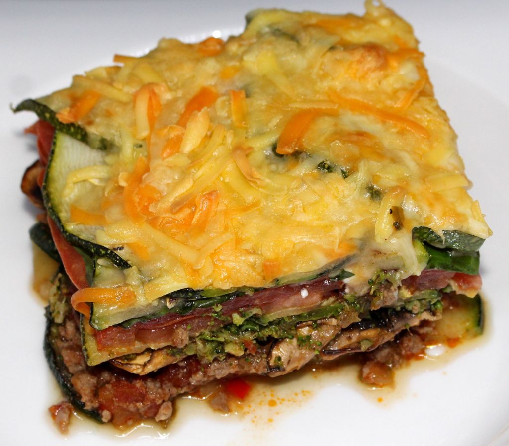 Lasaña de verduras y carne sin pasta