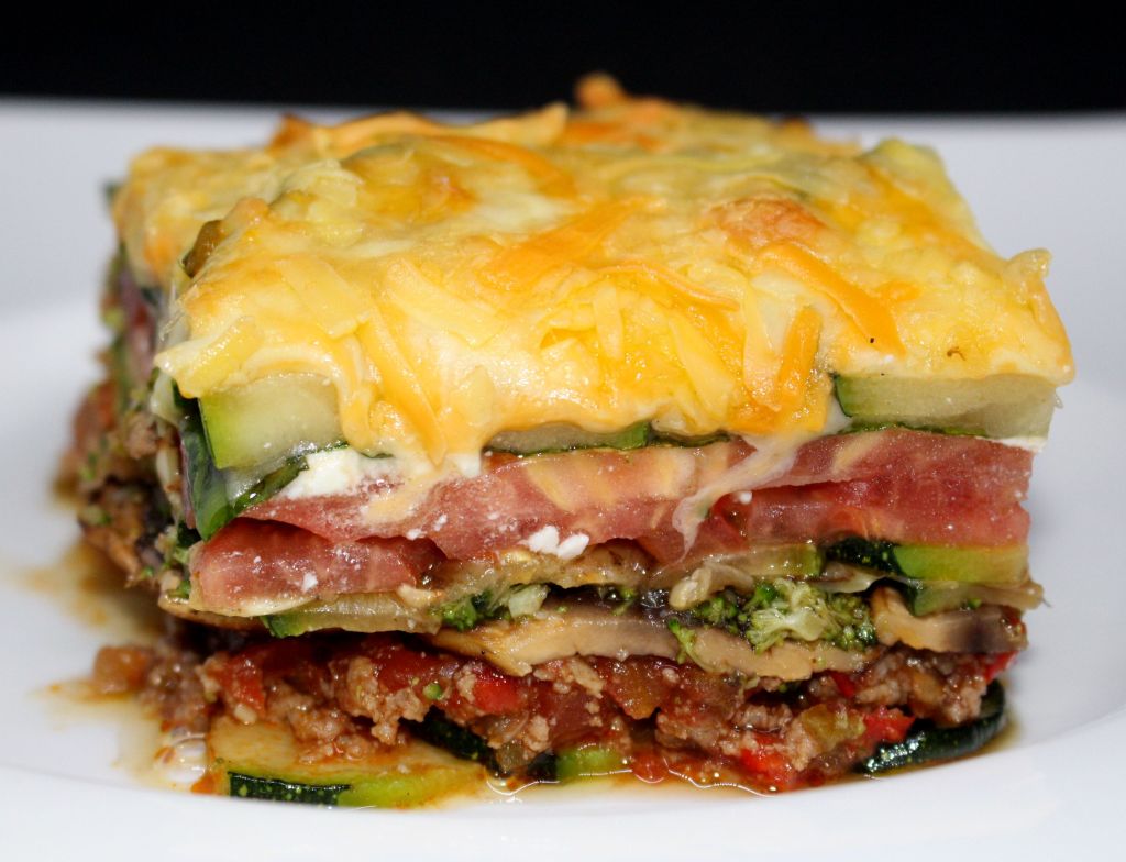 Lasaña de verduras y carne sin pasta