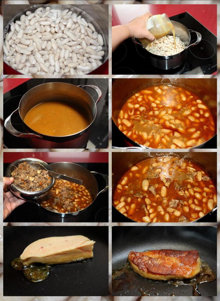 Fabes con pato y foie