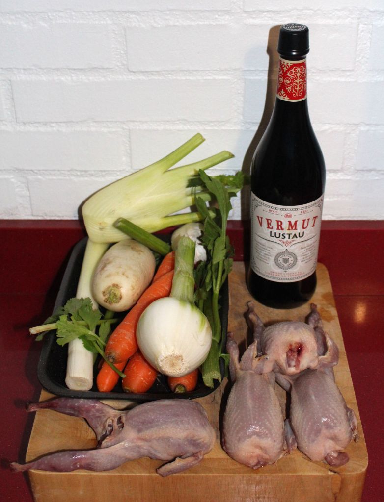 Codornices al vermut