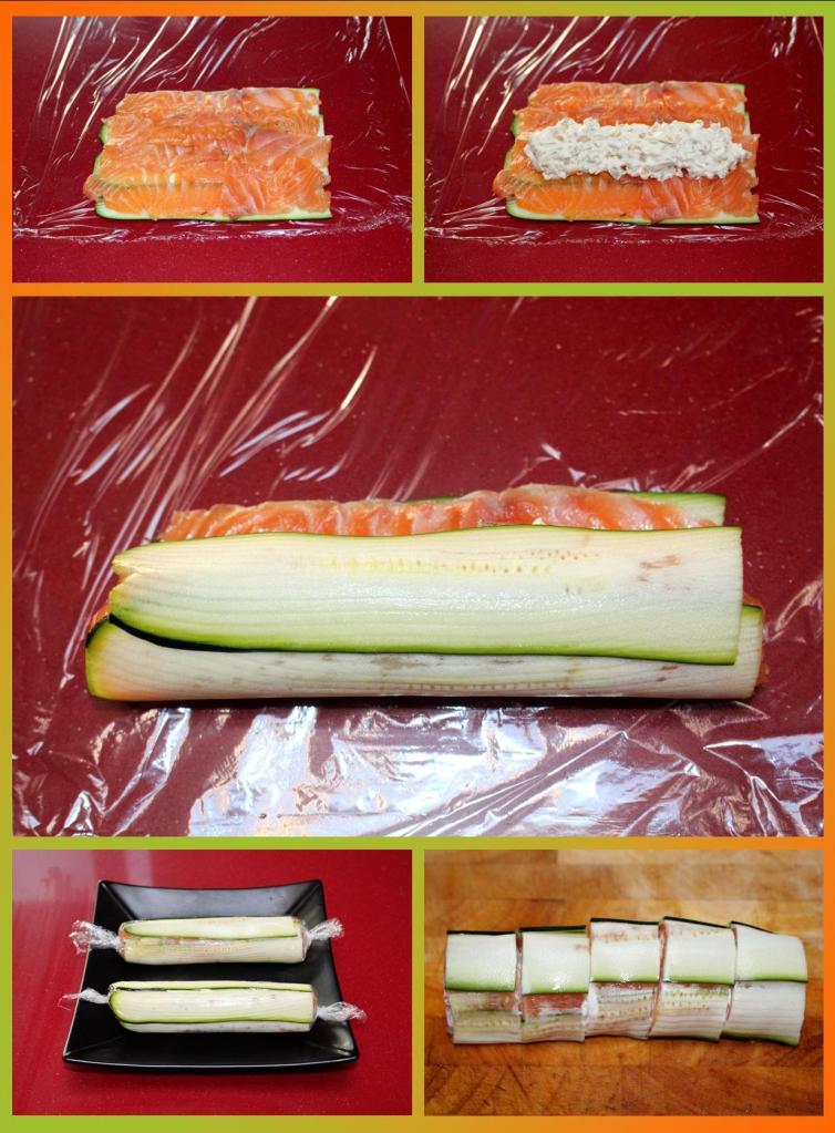 Rollitos de calabacin y salmón