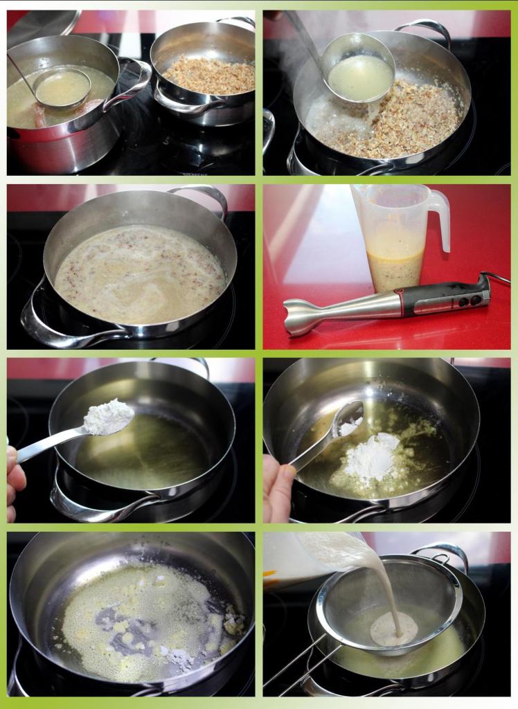 Cardos con salsa de almendras y jamón