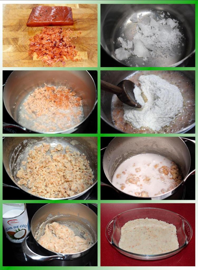 croquetas de salmón y coco