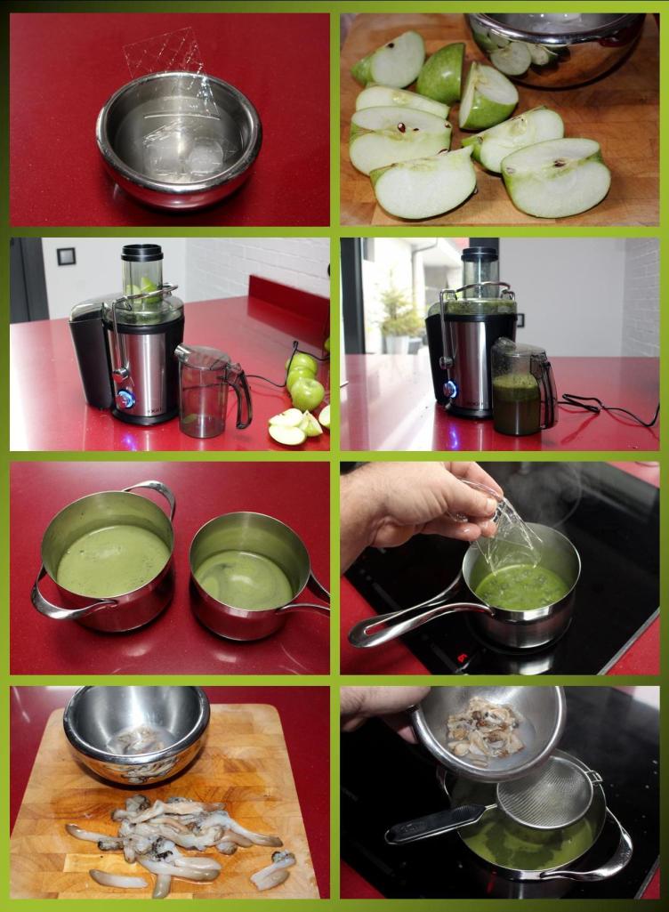 Morcillas, navajas, manzana y menta