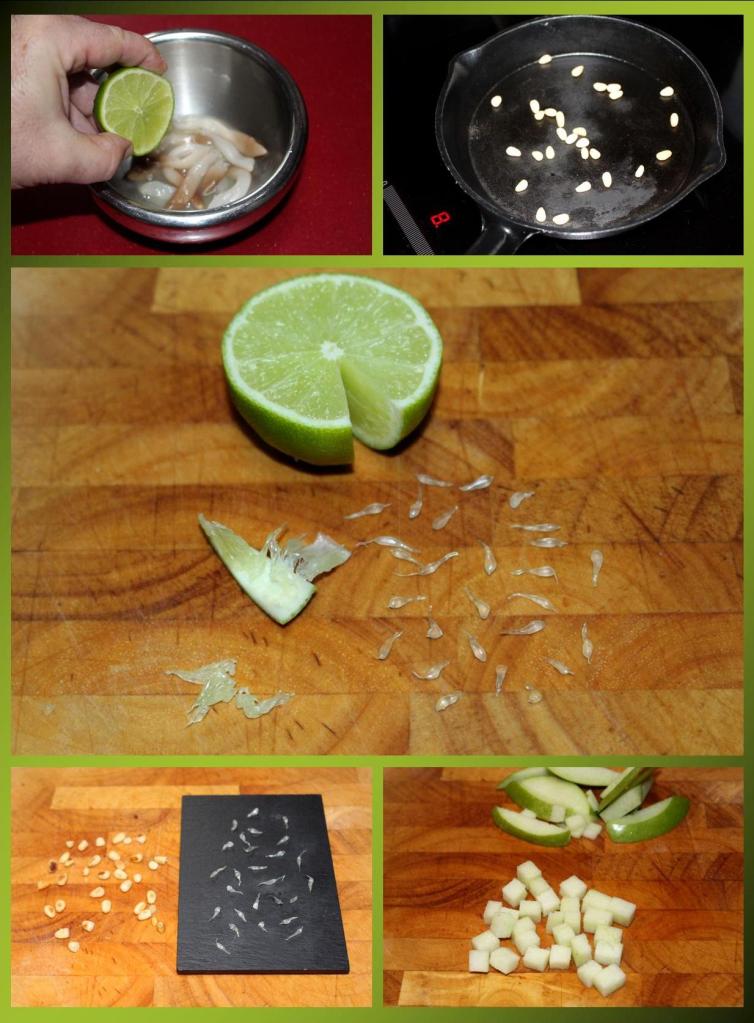 Morcilla, navajas, manzana y menta