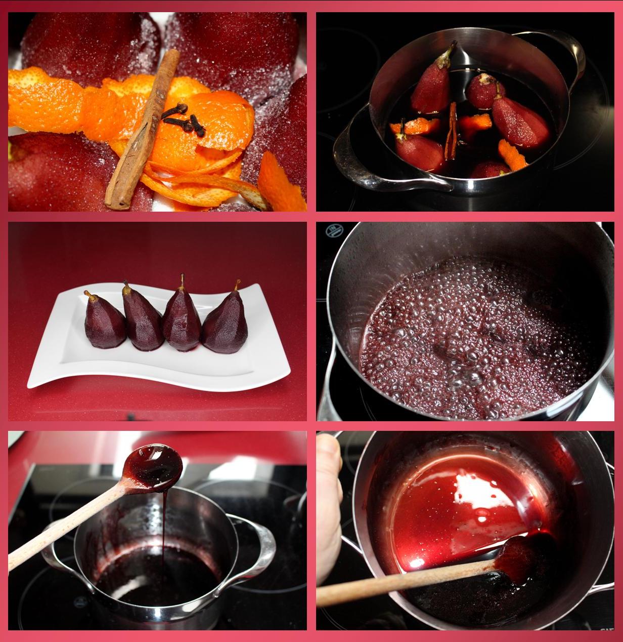 Peras al vino tinto