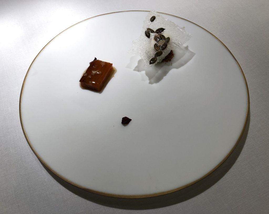 Tatin de boniato y calabaza con helado de yogurt