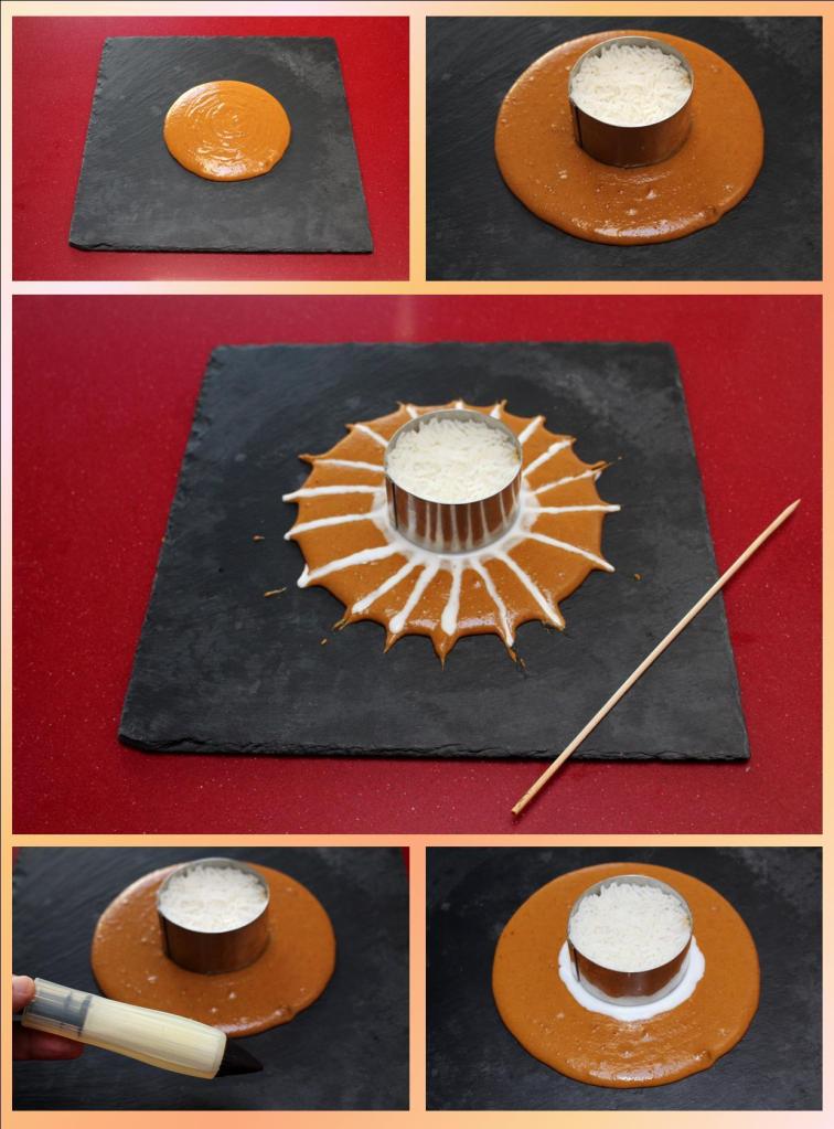 Cocochas confitadas con salsa de cacahuete