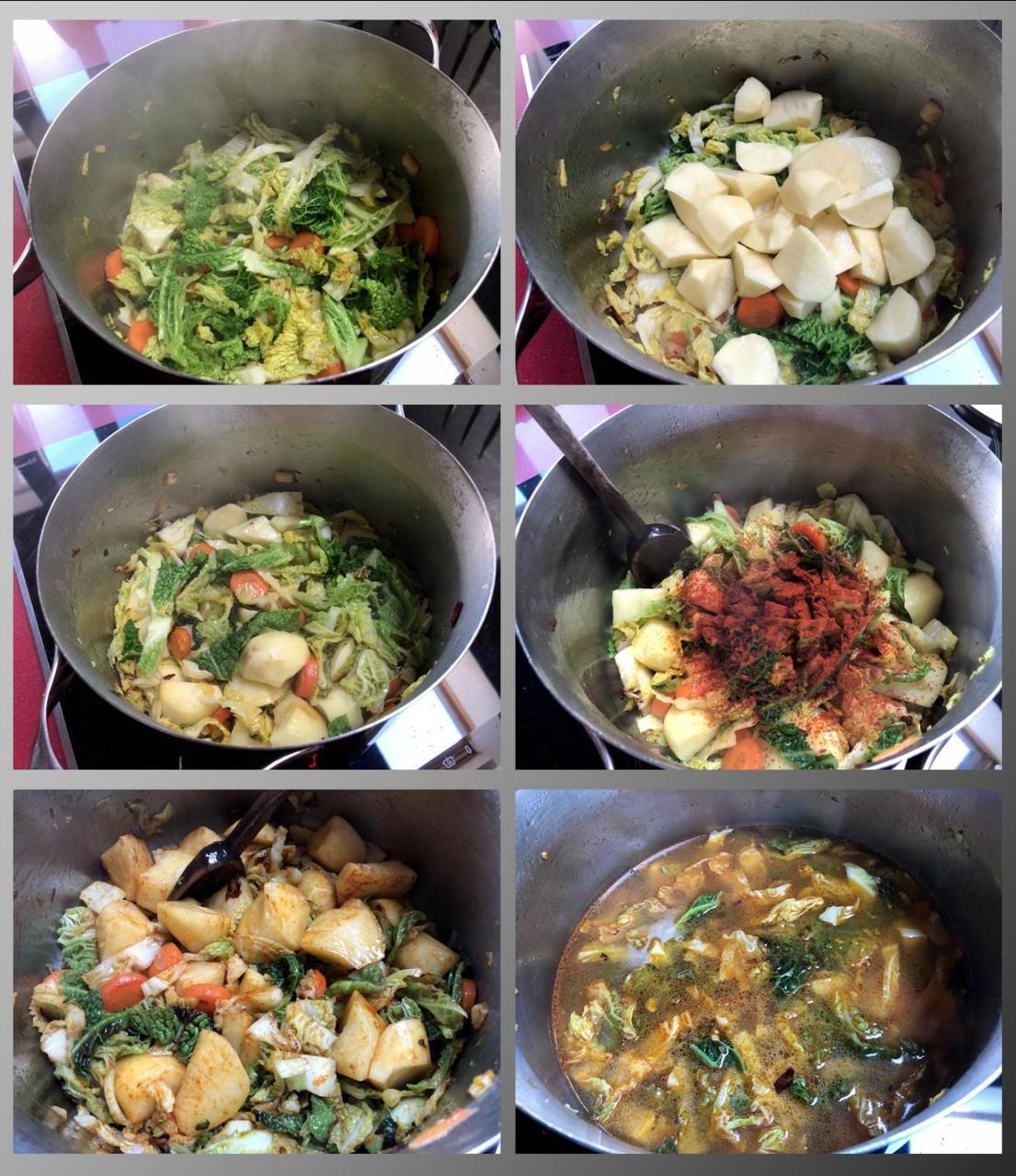 Guiso de repollo con patatas