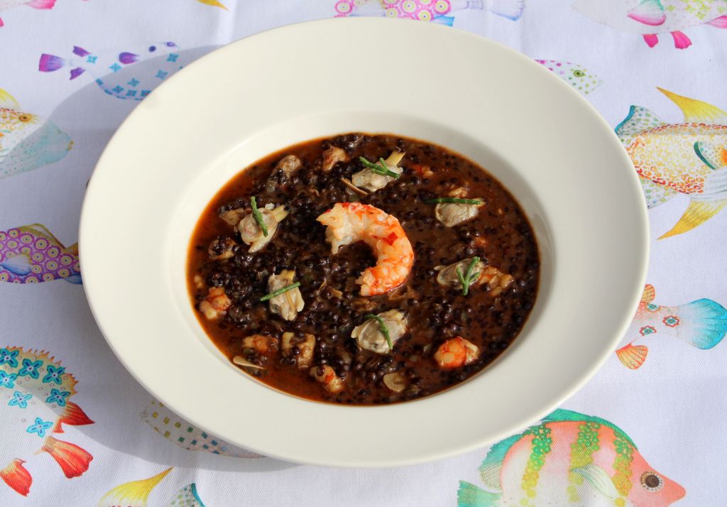Lentejas Beluga con Marisco
