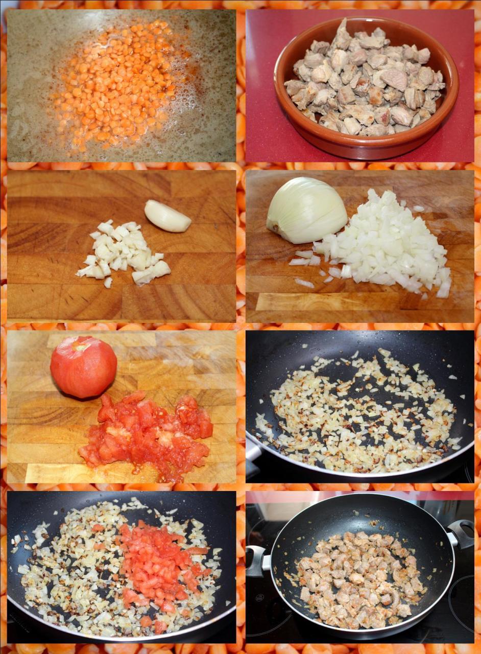 Lentejas rojas con cordero masala