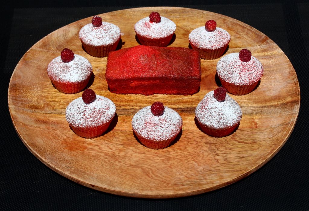 Magdalenas de frambuesa