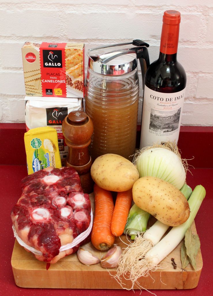 Canelones de rabo de toro