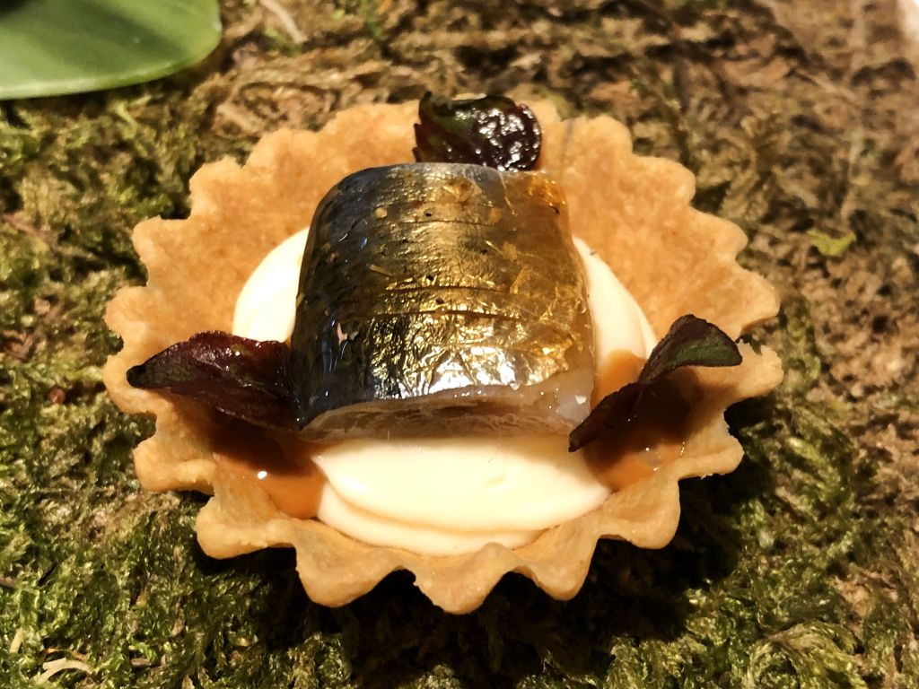 Sardina ahumada y coliflor