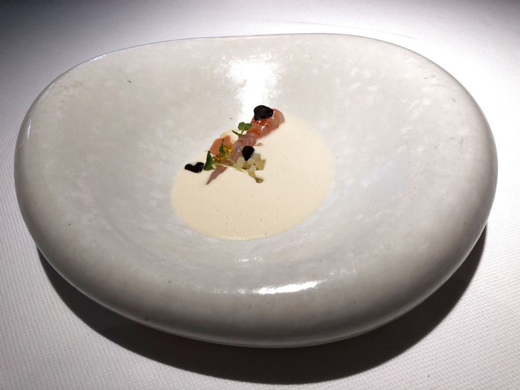 Gamba roja con gazpachuelo