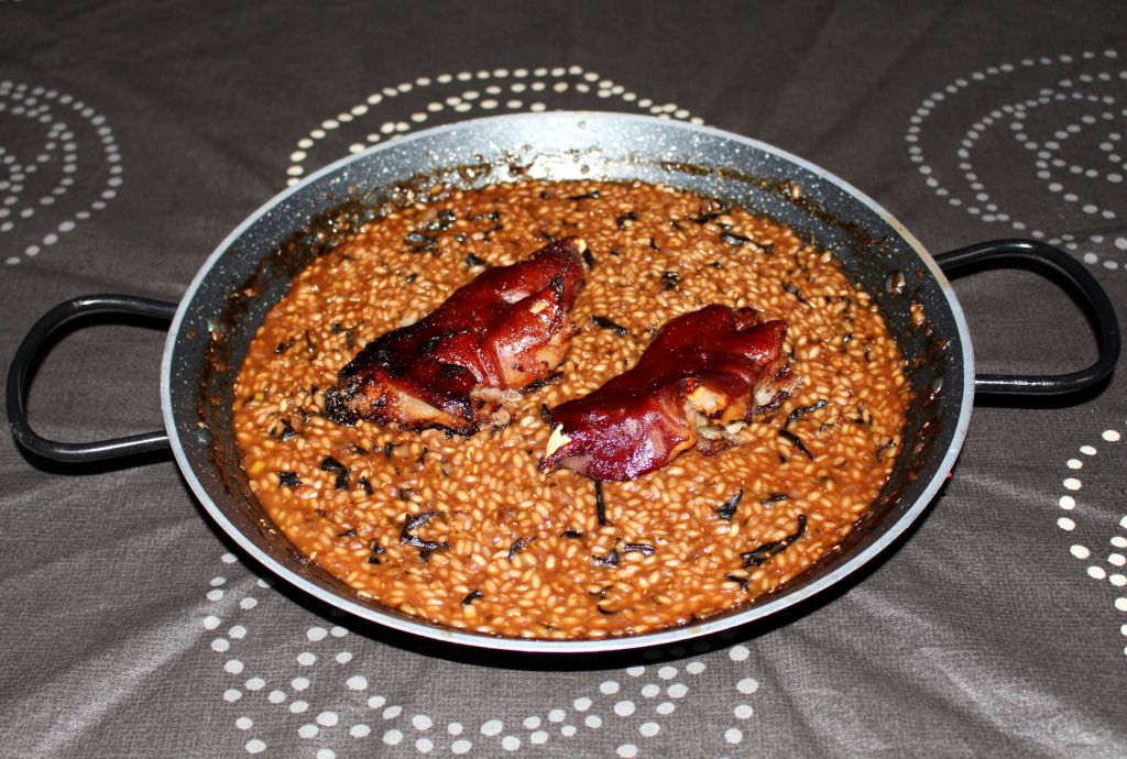 Risotto de Frambuesas y Manitas de Cerdo