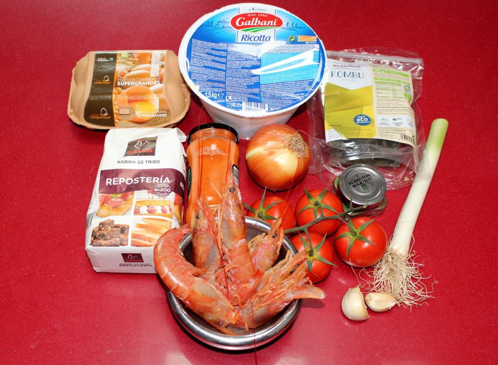 Raviolis de Plancton con Ricotta y Langostinos