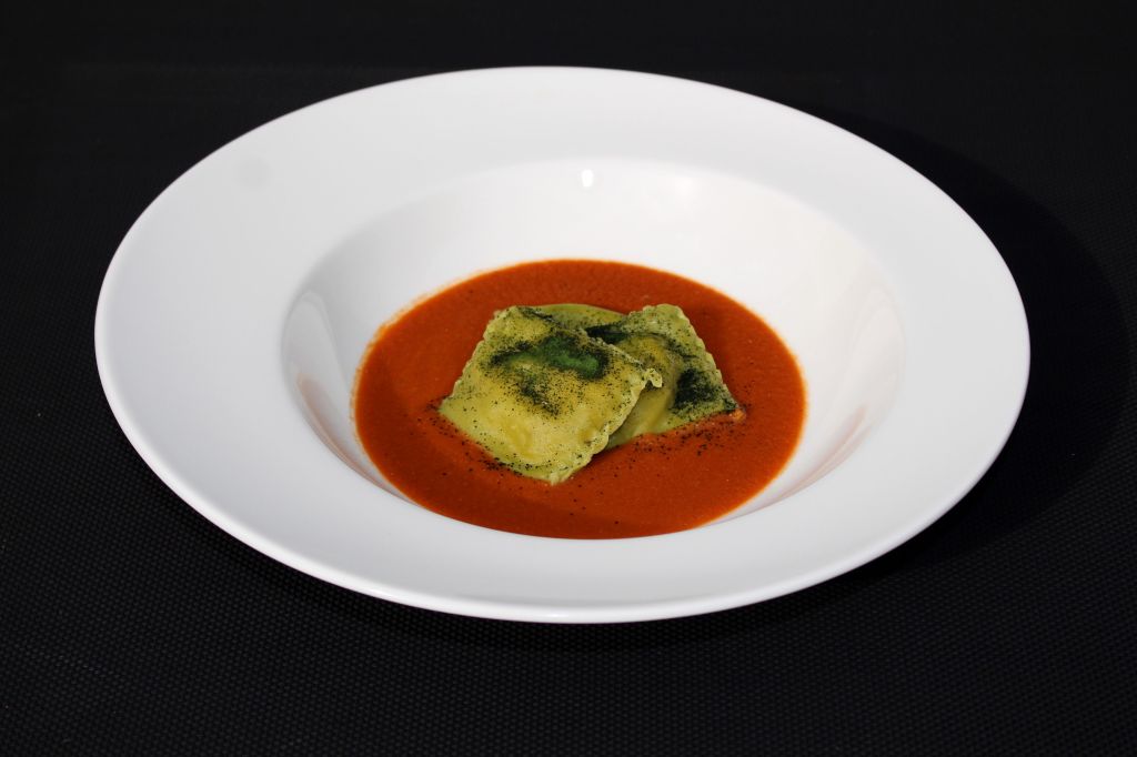 Raviolis de Plancton con Ricotta y Langostinos