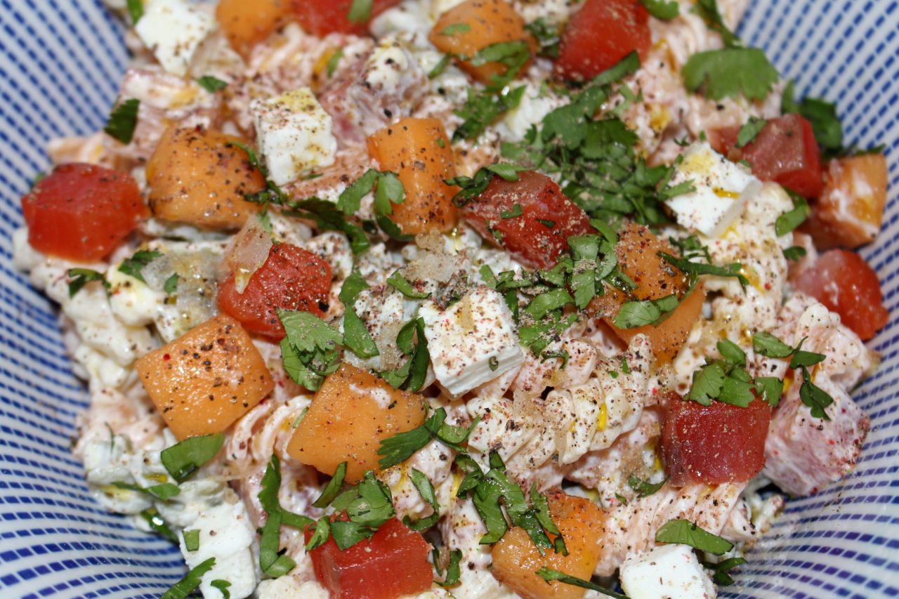 Pasta con Nísperos, Salmón Curado y Yogur&nbsp;Ahumado
