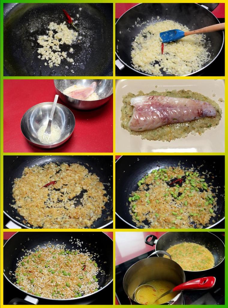 Risotto de Berberechos, Rape y Edamame