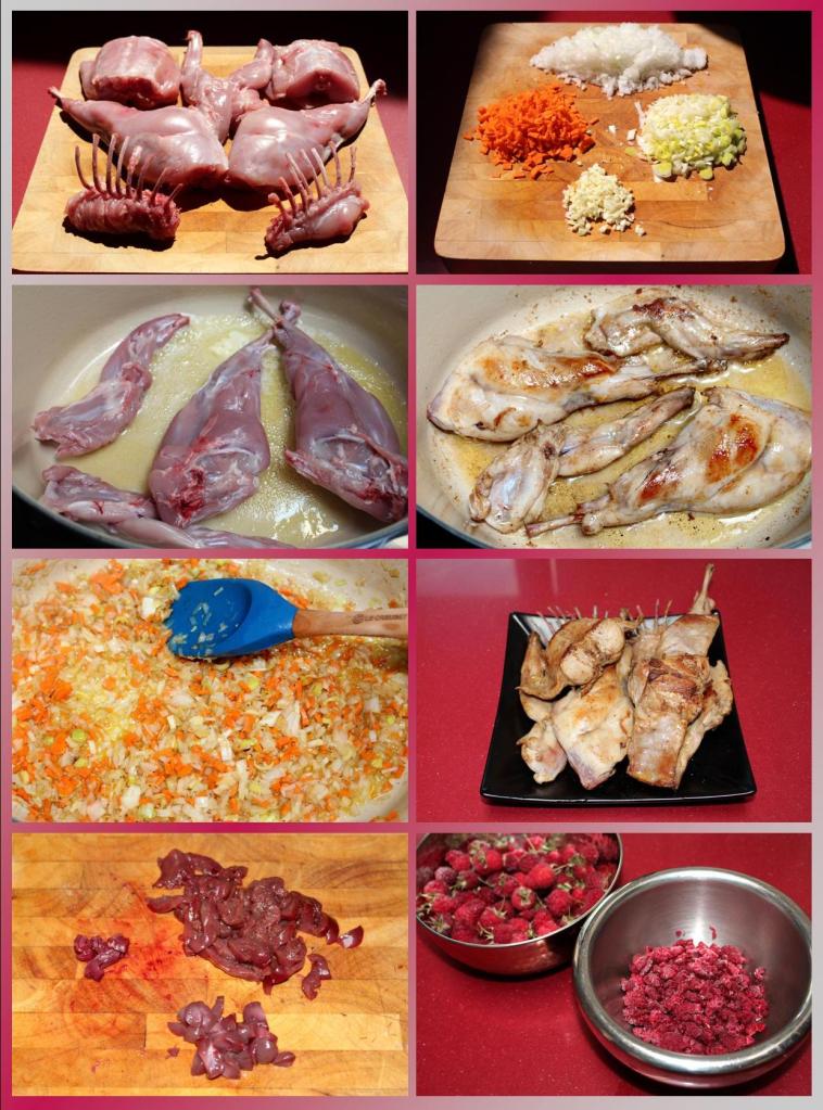 Conejo con Frambuesa y Vermut Blanco