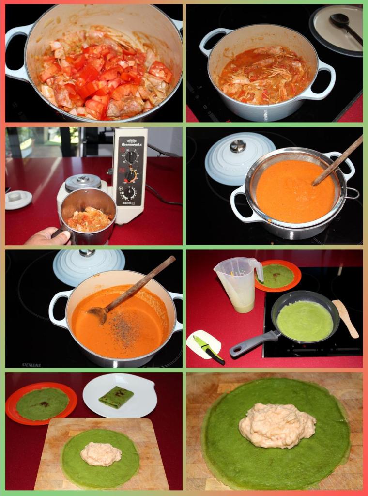 Crepes de Plancton Marino Rellenos de Langostinos