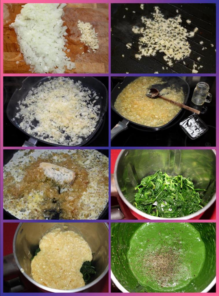 Calabaccini con Crema de Espinacas y Panceta