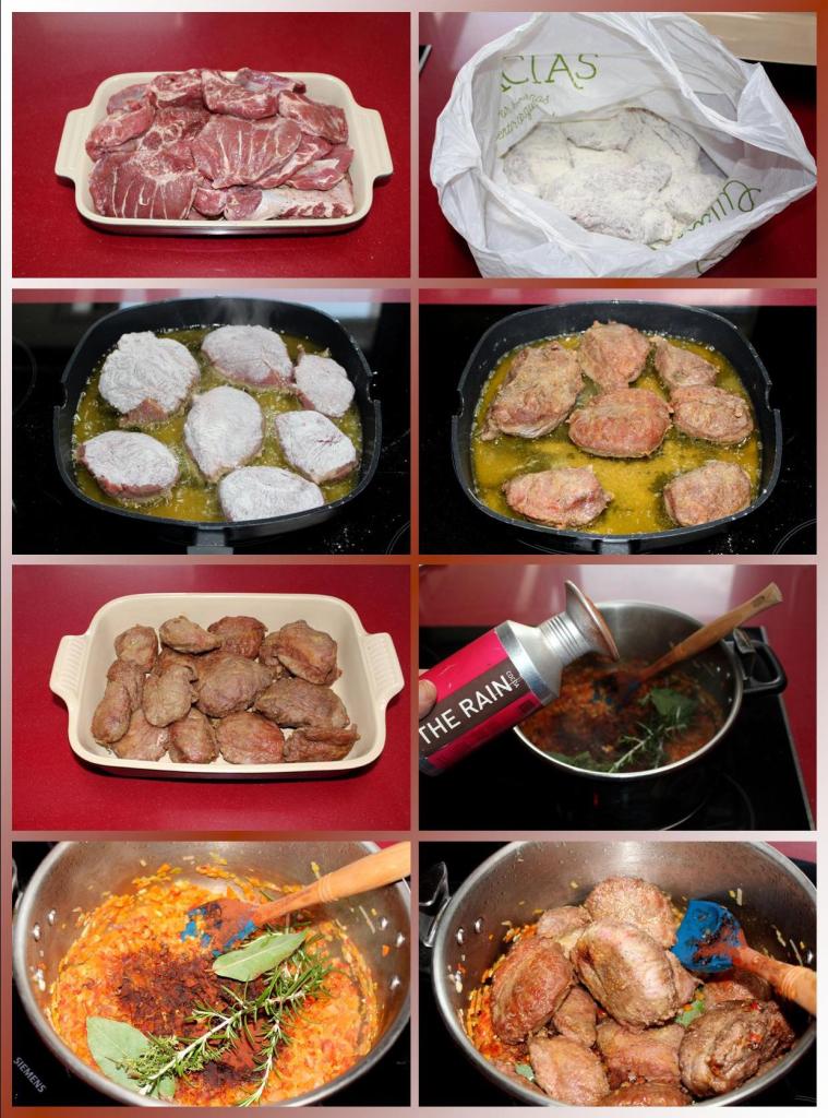 Carrilleras, Setas, Castañas, Calabaza y Panceta