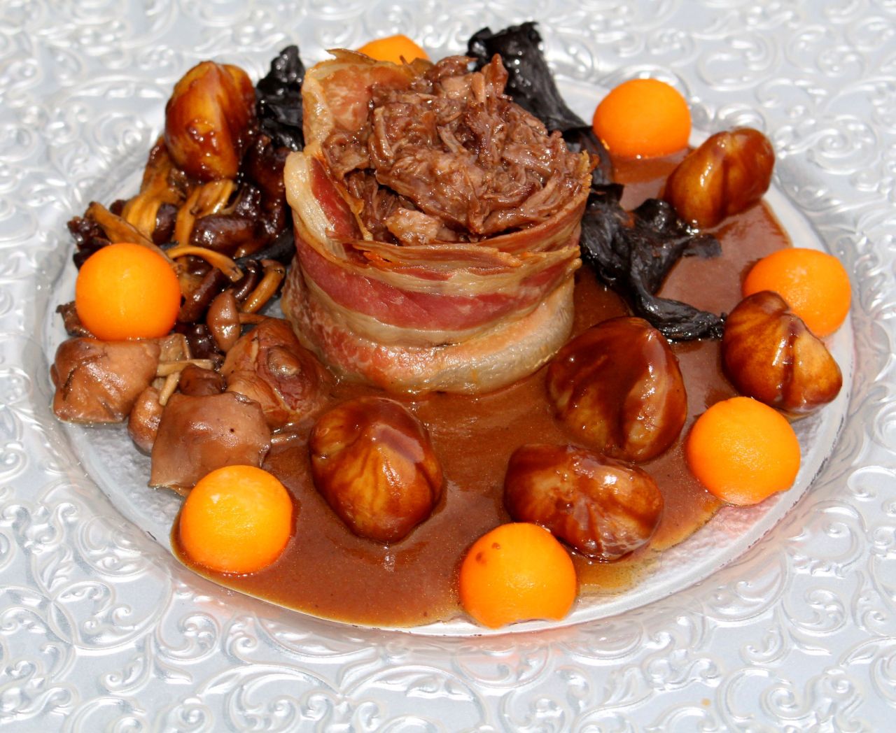 Carrilleras, Setas, Castañas, Calabaza y&nbsp;Panceta