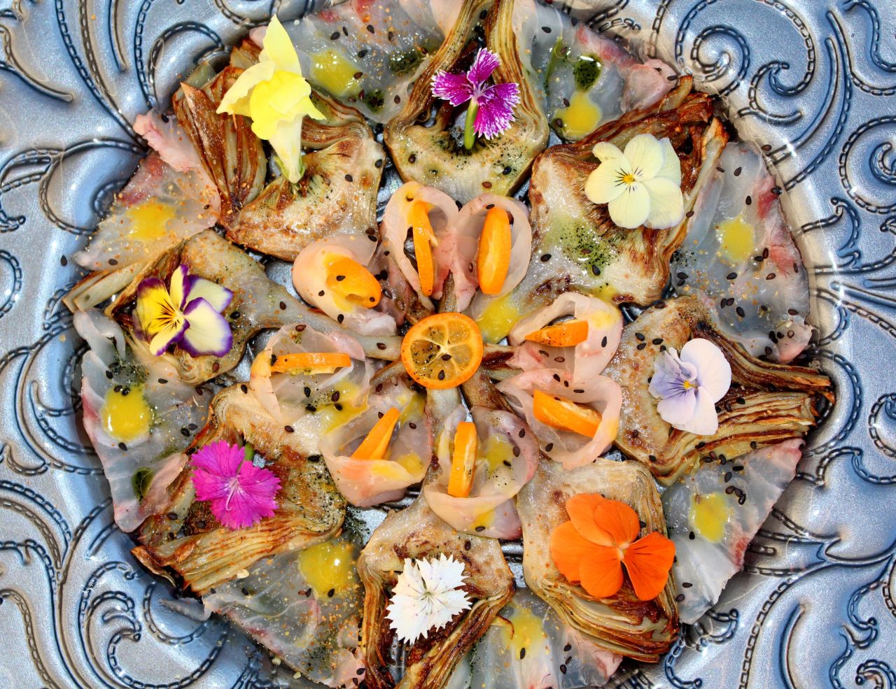 Sashimi de Alcachofa y&nbsp;Corvina