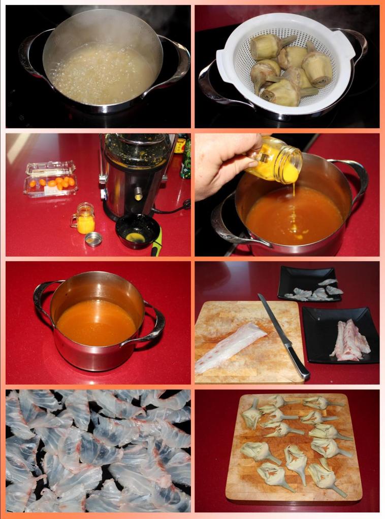 Sashimi de Alcachofa y Corvina