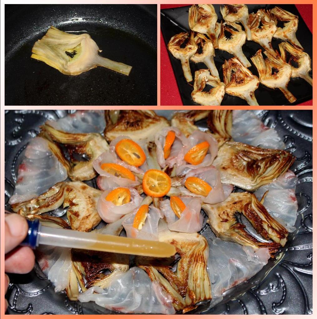 Sashimi de Alcachofa y Corvina