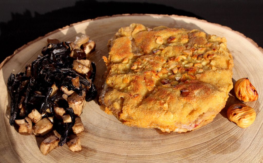 Cachopo de Pastrami, Panceta, Trufa y Castañas