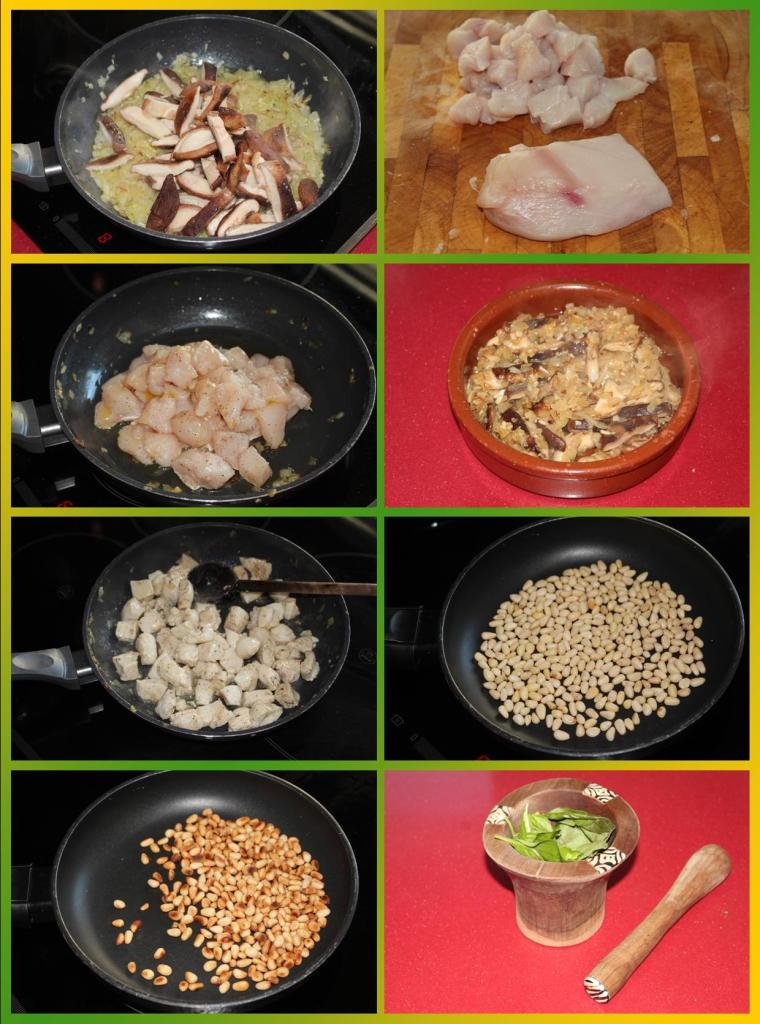 Quiche de Pollo al Pesto con Setas