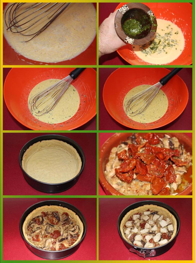 Quiche de Pollo al Pesto con Setas