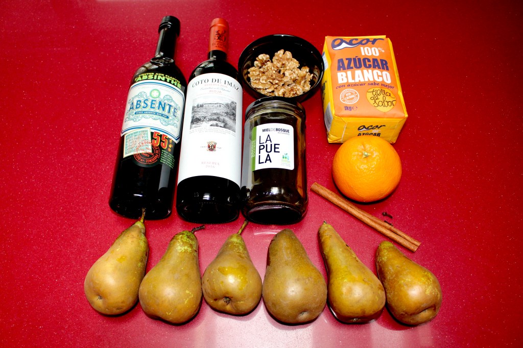 Peras al Vino Tinto Rellenas