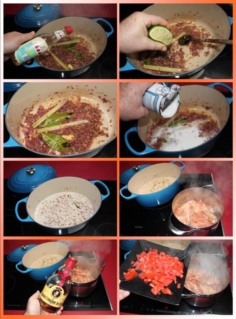 Coliflor Guisada con Gambones al Estilo Thai