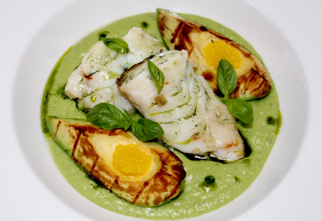 Skrei con Aguacate y Albahaca