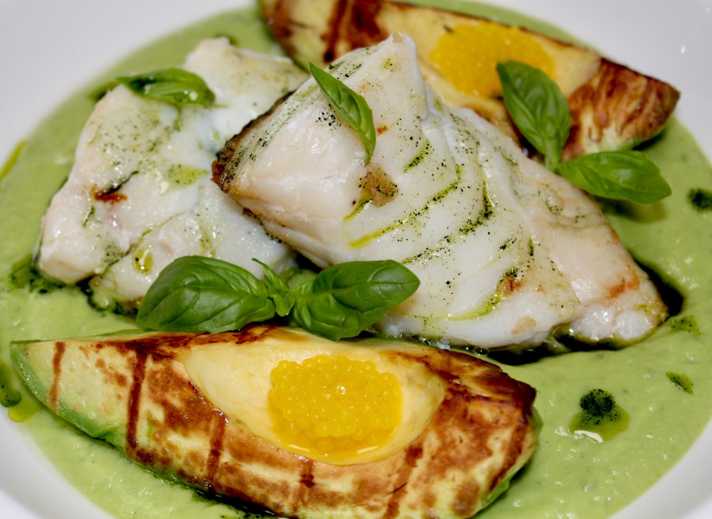 Skrei con Aguacate y Albahaca