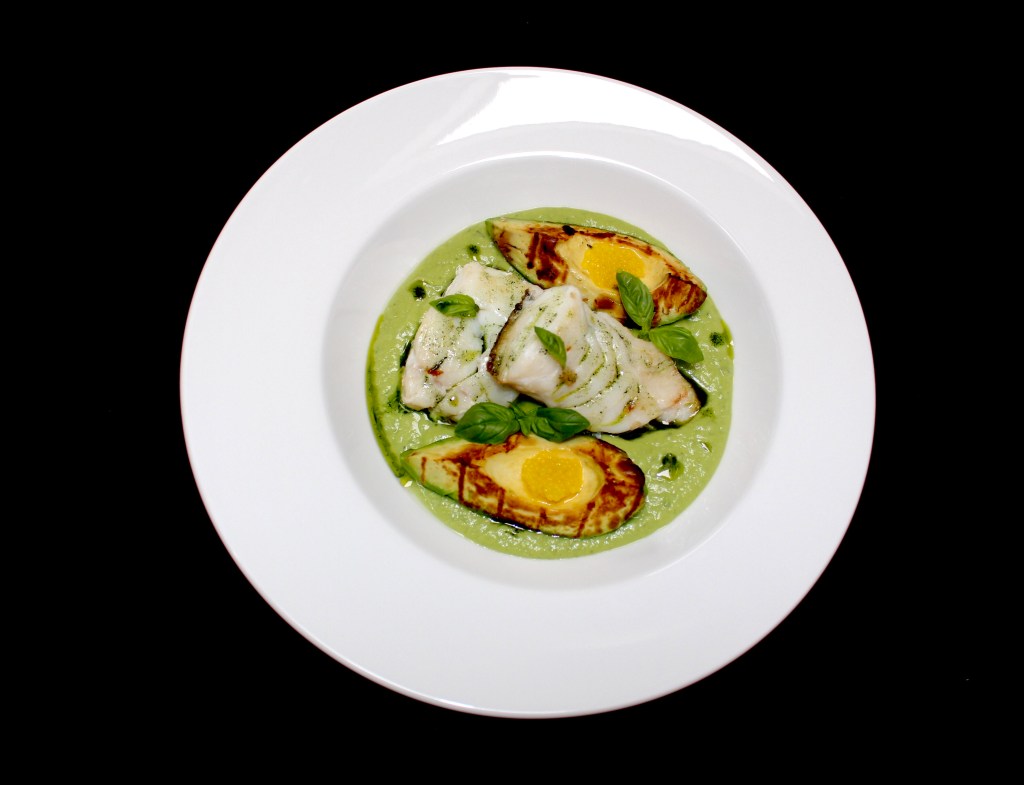 Skrei con Aguacate y Albahaca