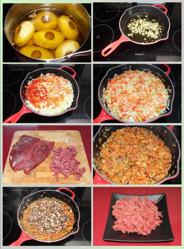 Patatas Rellenas de Carne con Salsa de Cabrales