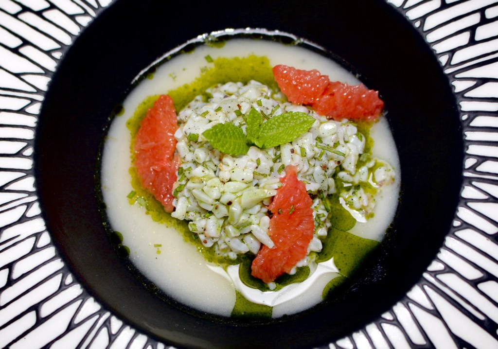 Calamar en Tartar y su Infusión