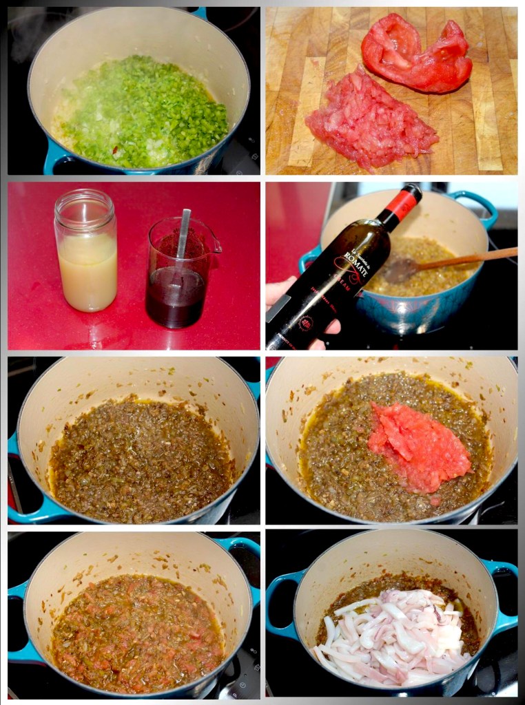 Verdinas con Calamares en su Tinta