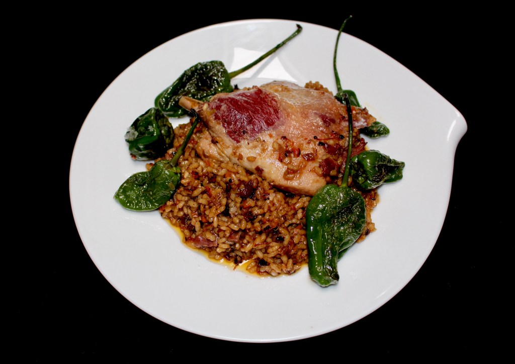 Arroz con Confit de Pato y Arándanos