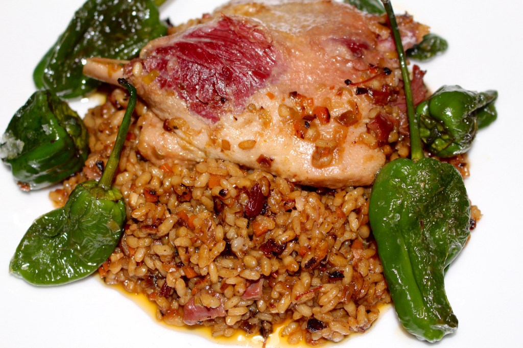 Arroz con Confit de Pato y Arándanos