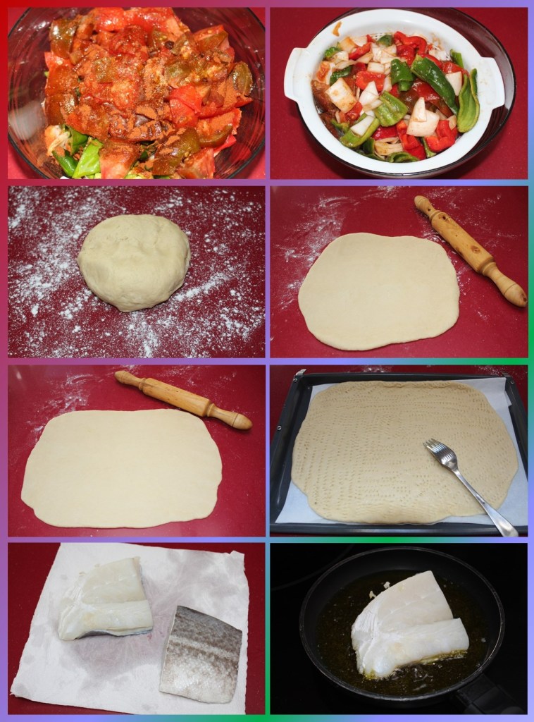 Coca de Trampó con bacalao